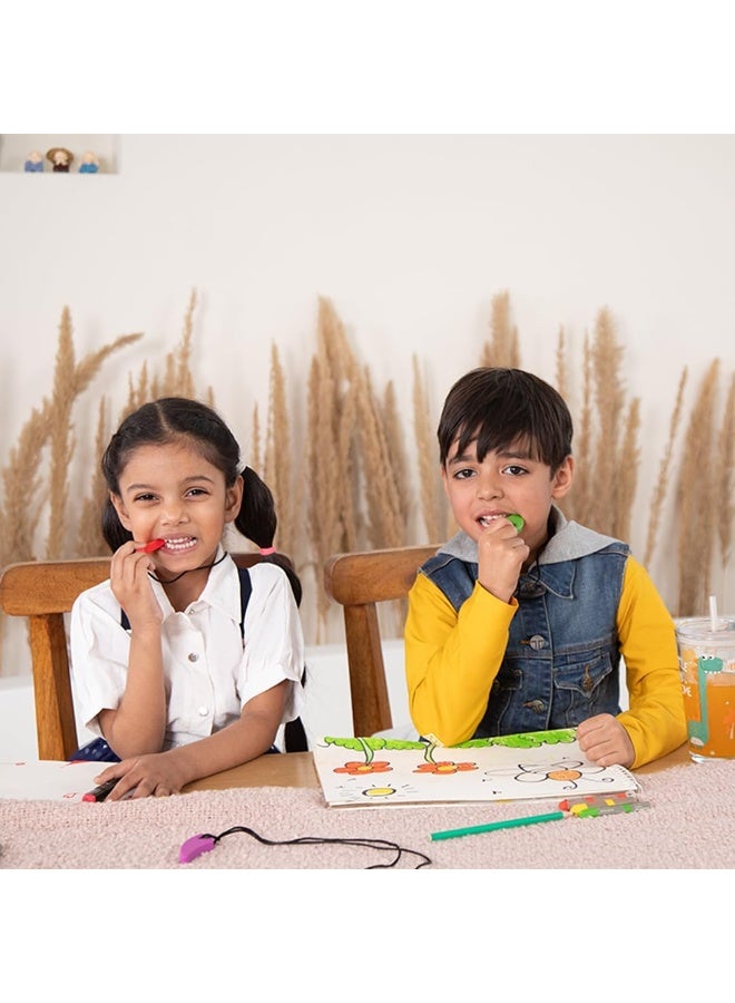 abley's Silicone chewing necklace designed to meet sensory needs, relieve anxiety, and support individuals with autism (red, green). - Image 2